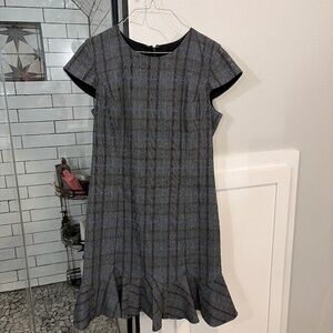 Plaid dress with peplum bottom